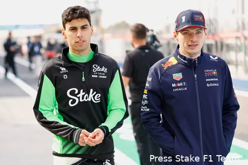 max verstappen red bull racing gabriel bortoleto stake testdag 2 bahrein 2025
