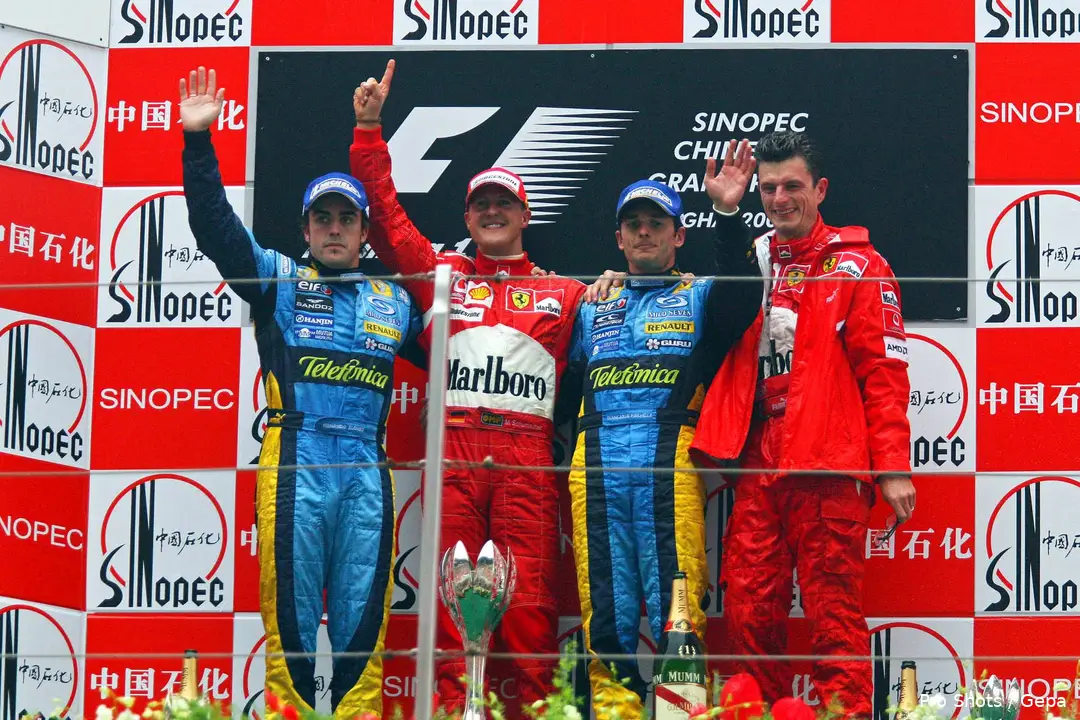 michael schumacher ferrari win 2006 china fernando alonso giancarlo fisichella