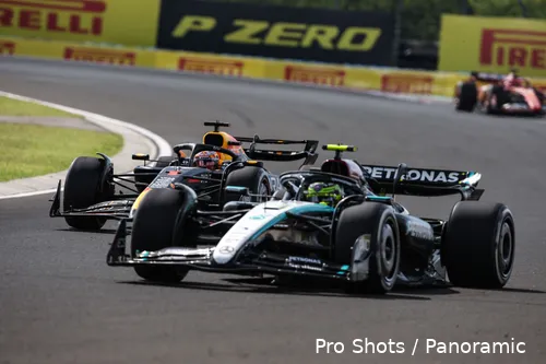 lewis hamilton max verstappen drs hongarije 2024 mercedes red bull