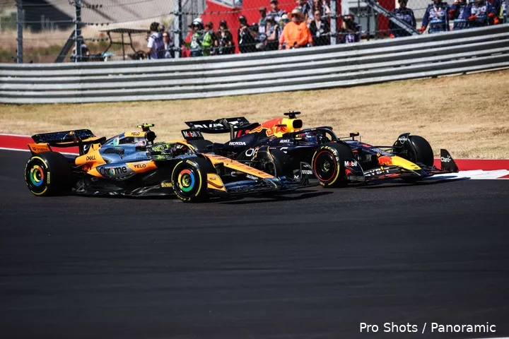lando norris max verstappen duel start vs usa cota 2024 14