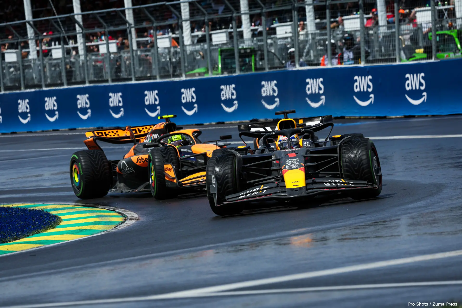 max verstappen lando norris canada regen 1