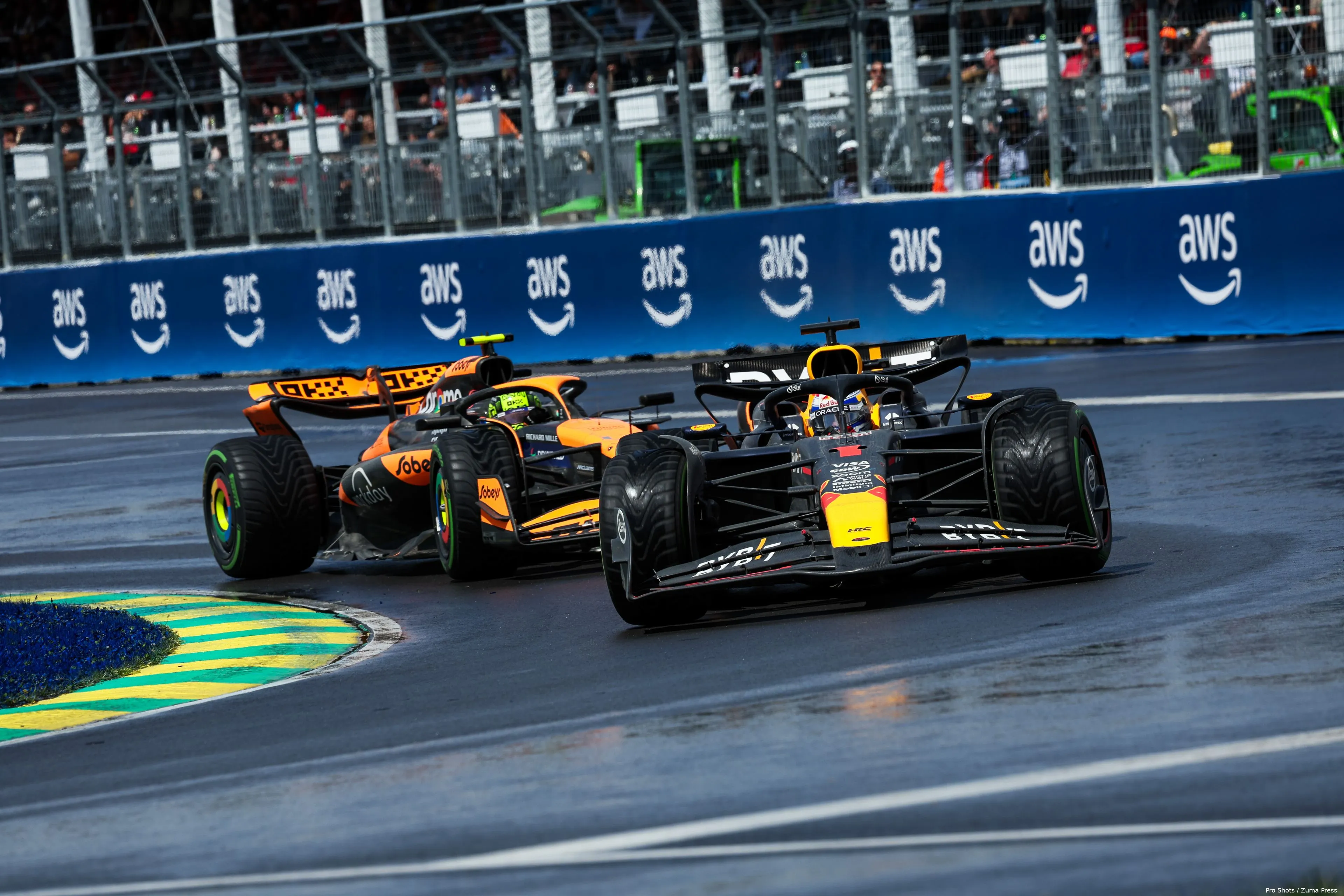 max verstappen lando norris canada regen 1