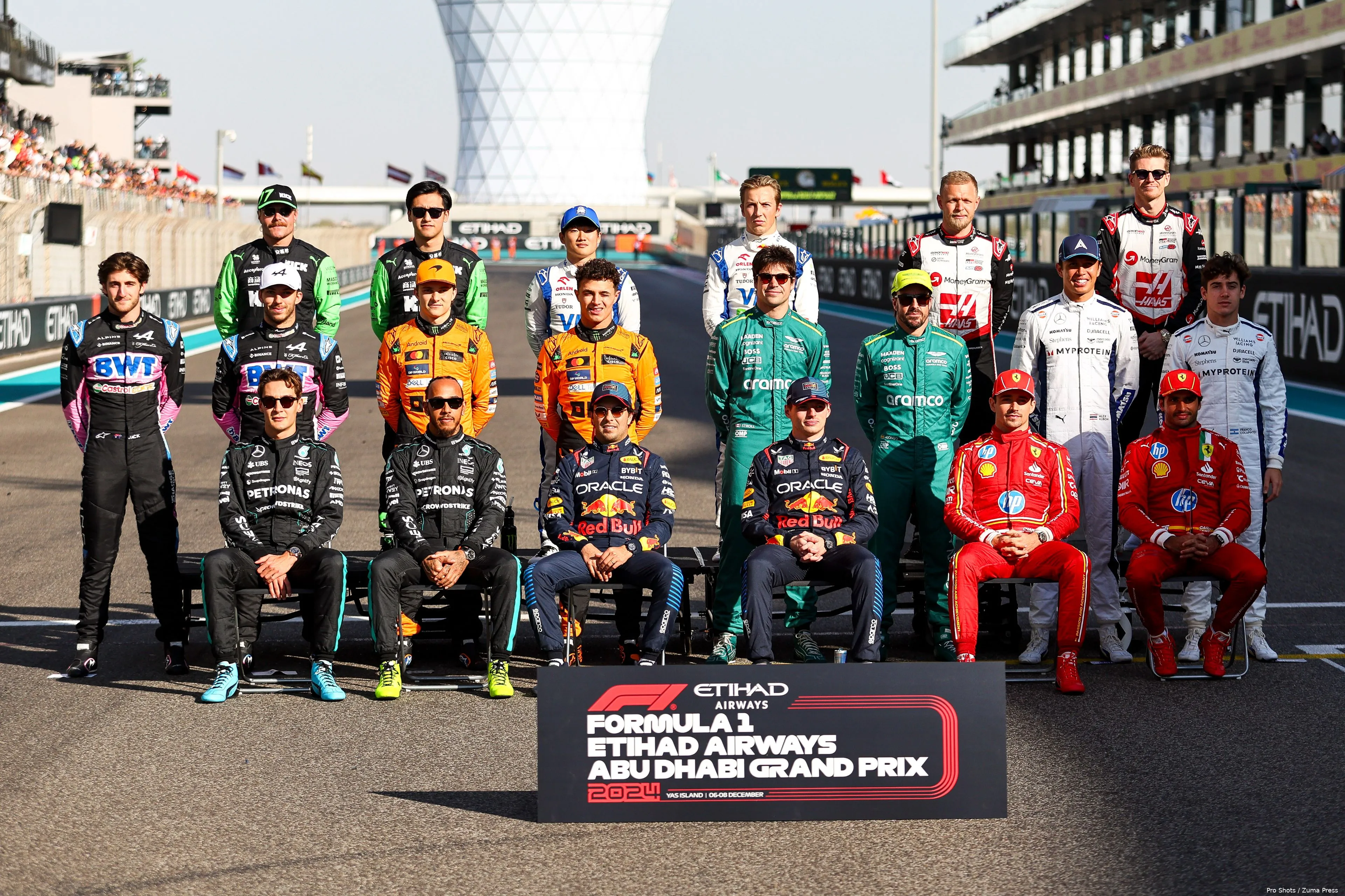 klas 2024 max verstappen abu dhabi sergio perez lando norris oscar piastri lewis hamilton george russell charles leclerc carlos sainz jack doohan 12
