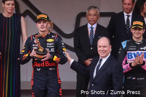 <i>Max Verstappen en Esteban Ocon deelden in Monaco 2023 het podium.</i>