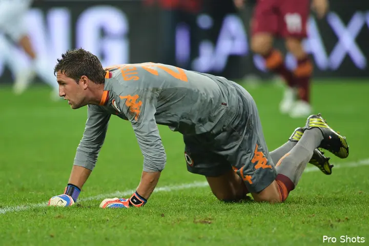Maarten Stekelenburg in het shirt van AS Roma, de club waarvoor hij 55 wedstrijden keepte.