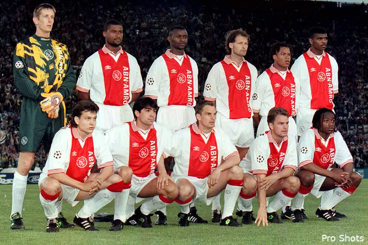 In 1996 verloor Musampa (rechtsonder) met Ajax de Champions League-finale van Juventus.