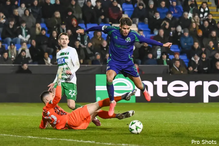 Vagiannidis in actie namens Panathinaikos in het Conference League-duel met The New Saints.