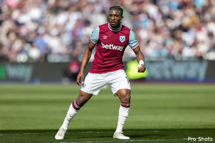 Mohammed Kudus in actie namens West Ham United.&nbsp;