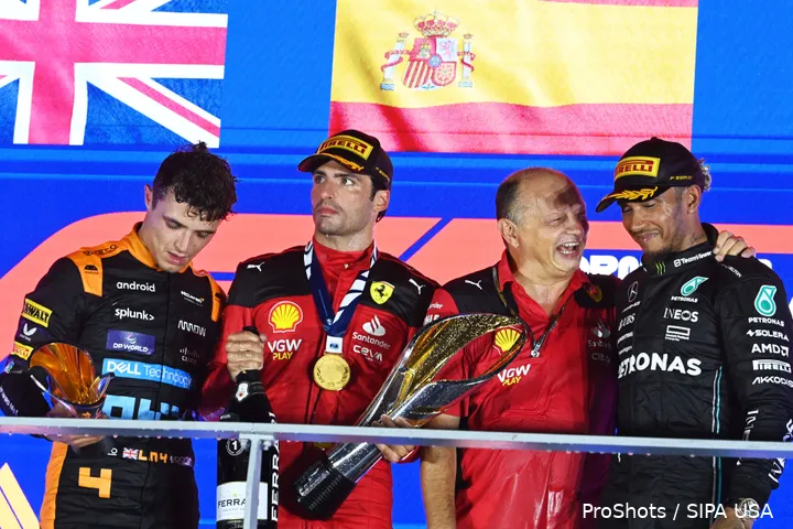 lewis hamilton ferrari frederic vasseur carlos sainz lando norris mclaren