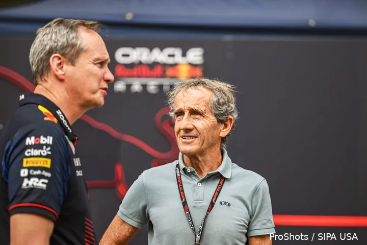 Alain Prost, viervoudig wereldkampioen.