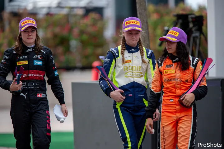 De dames van F1 Academy tijdens het raceweekend in Austin. (Foto: ProShots)