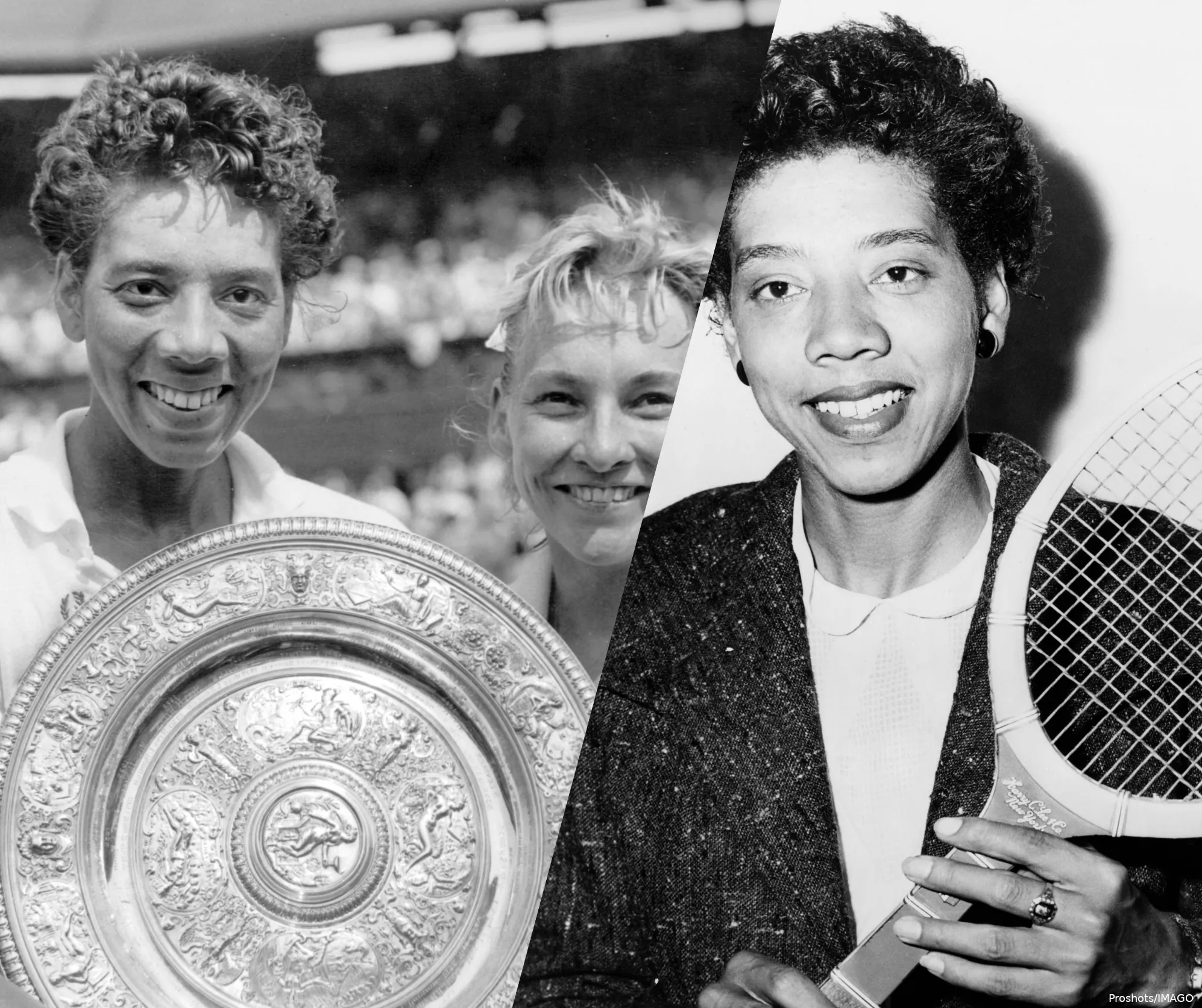 Collage of Althea Gibson images.