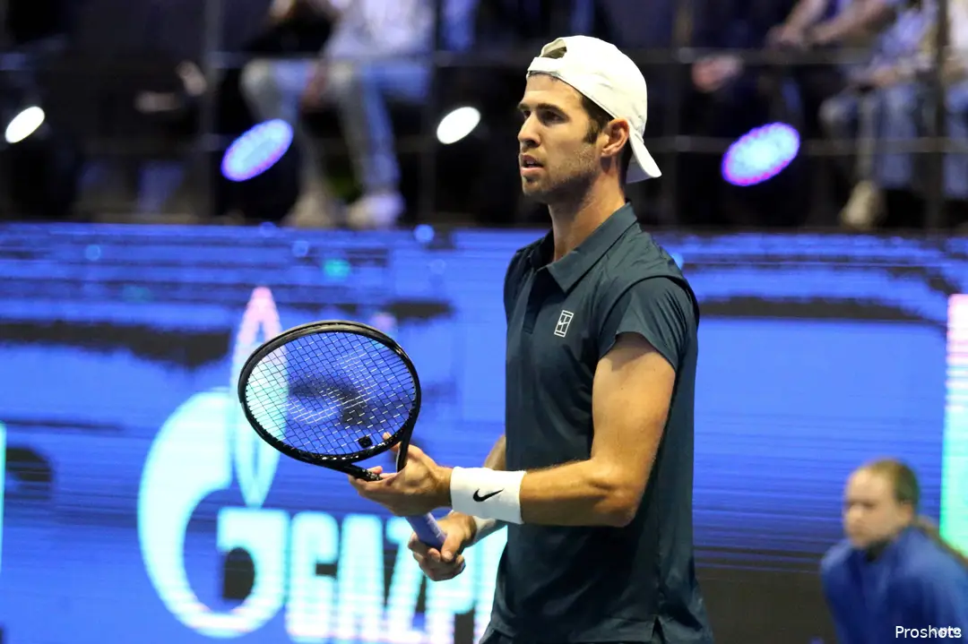 Karen Khachanov holding his racket&nbsp;