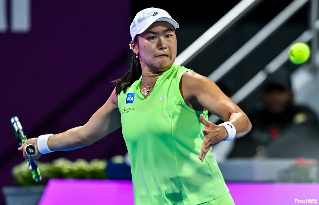 Janice Tjen hitting the ball