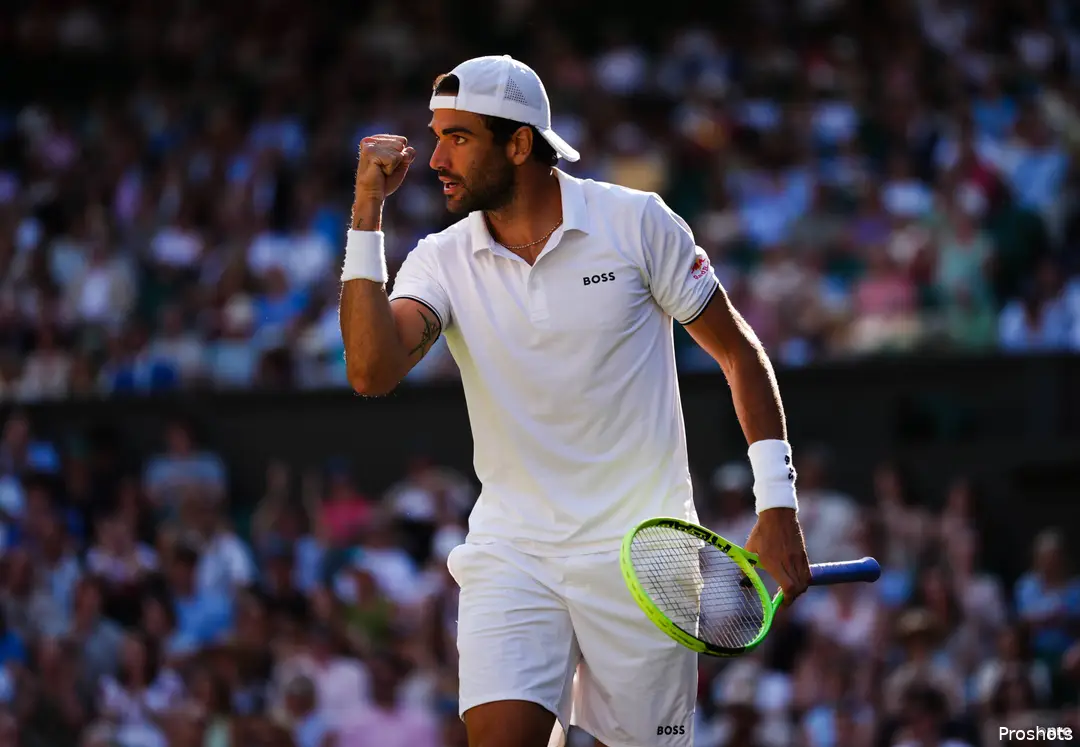 Matteo Berrettini focused while celebrating