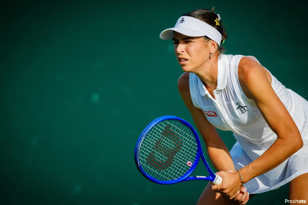 Ajla Tomljanovic at Wimbledon readying to return