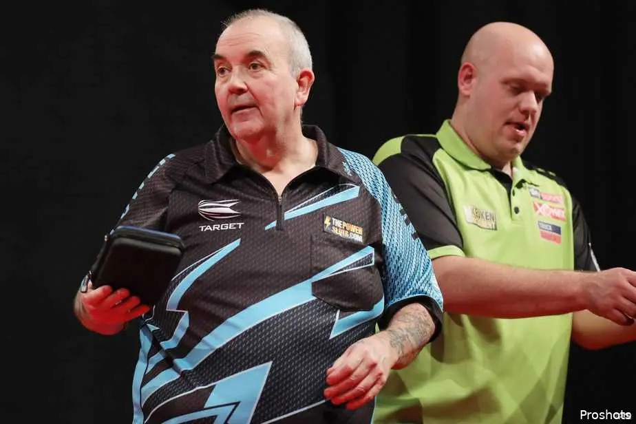 Phil Taylor Michael van Gerwen World Darts Gala 2019 scaled