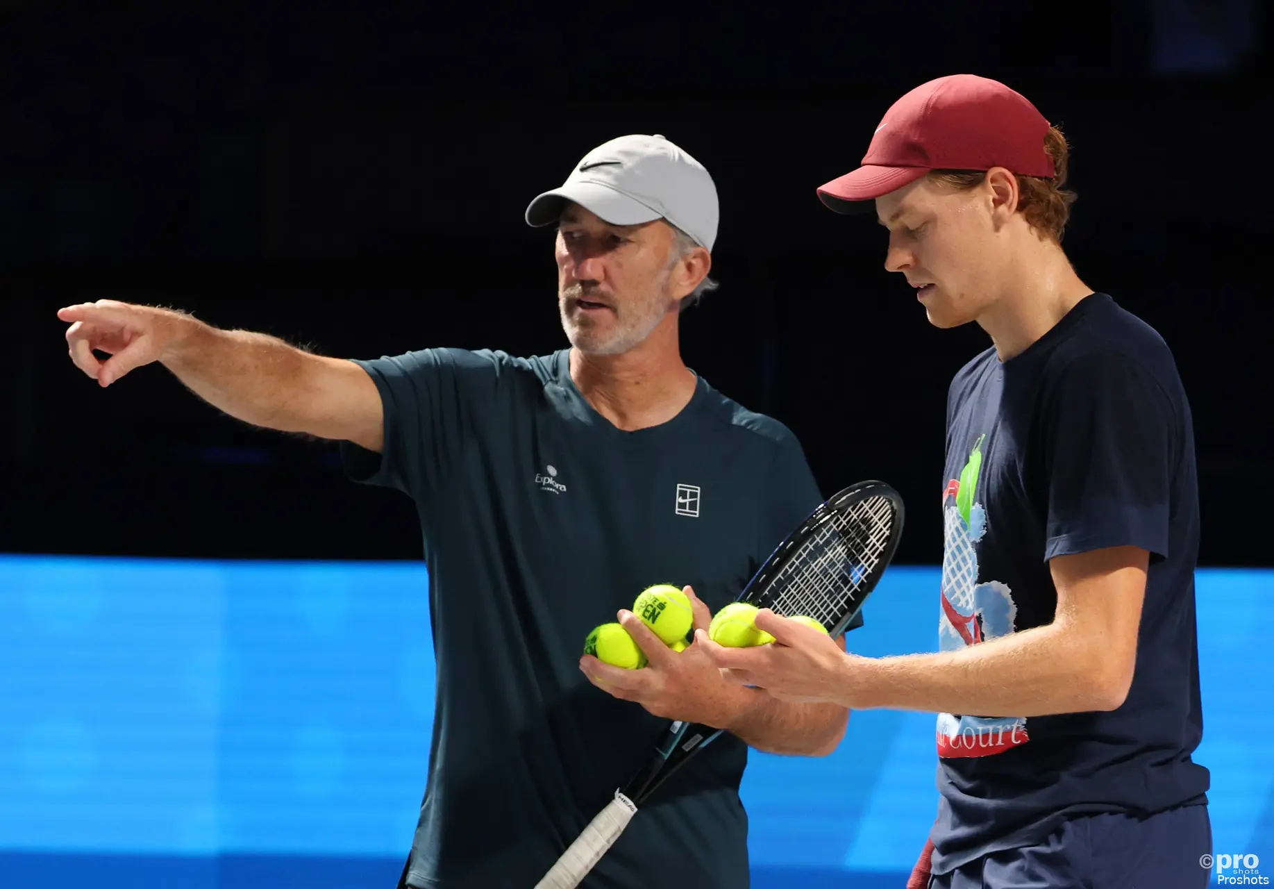 Darren Cahill with Jannik Sinner