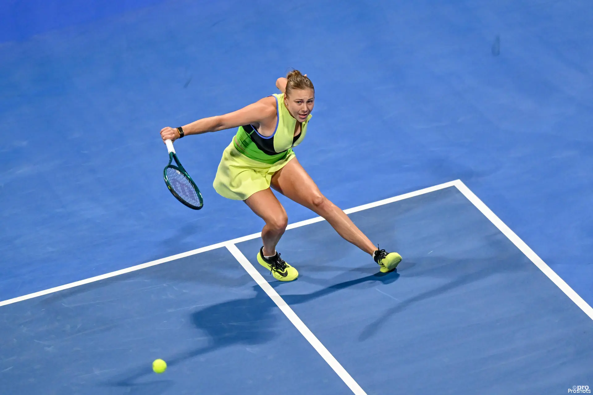 Anisimova swats return.