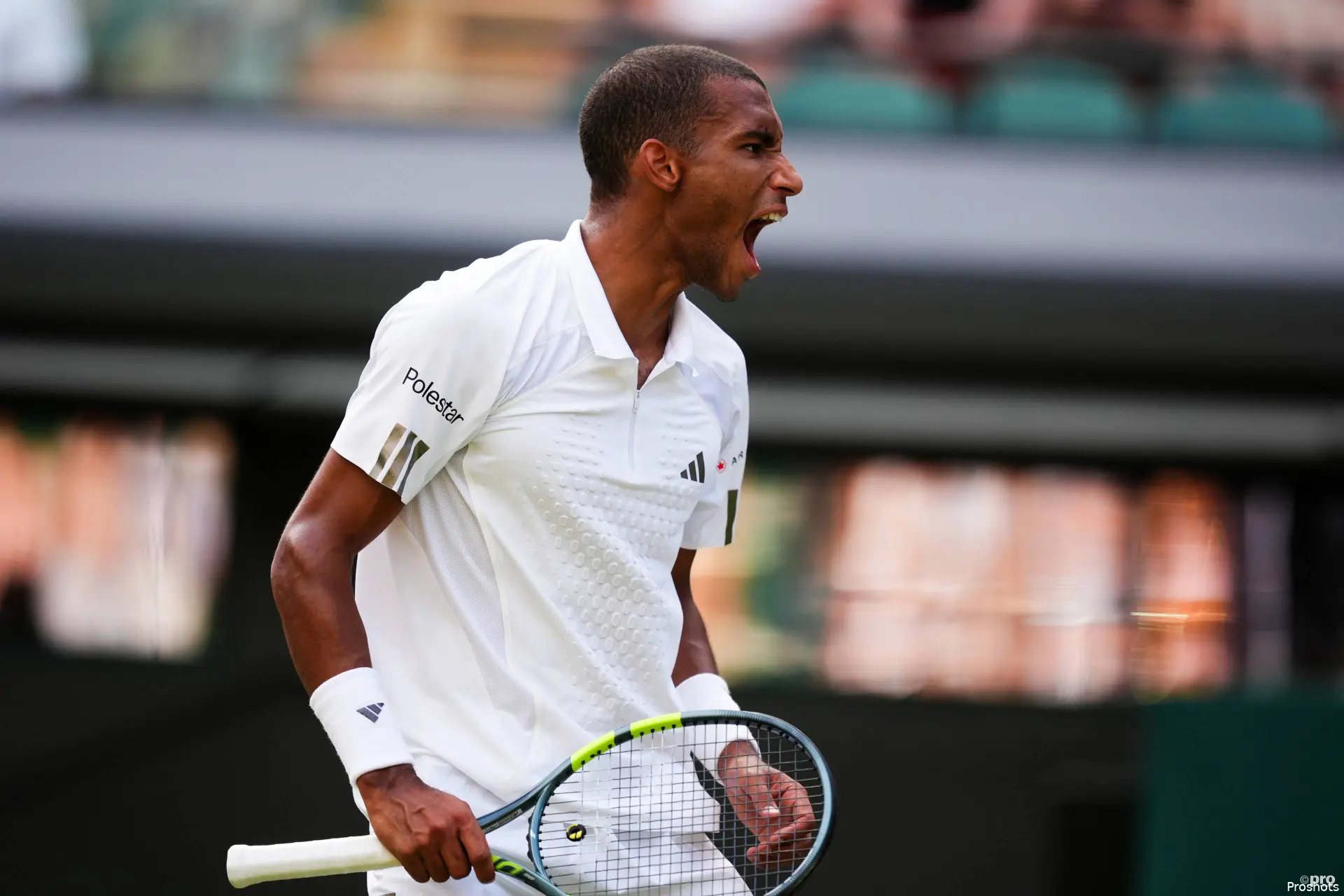 Felix Auger-Aliassime shouting out in passion