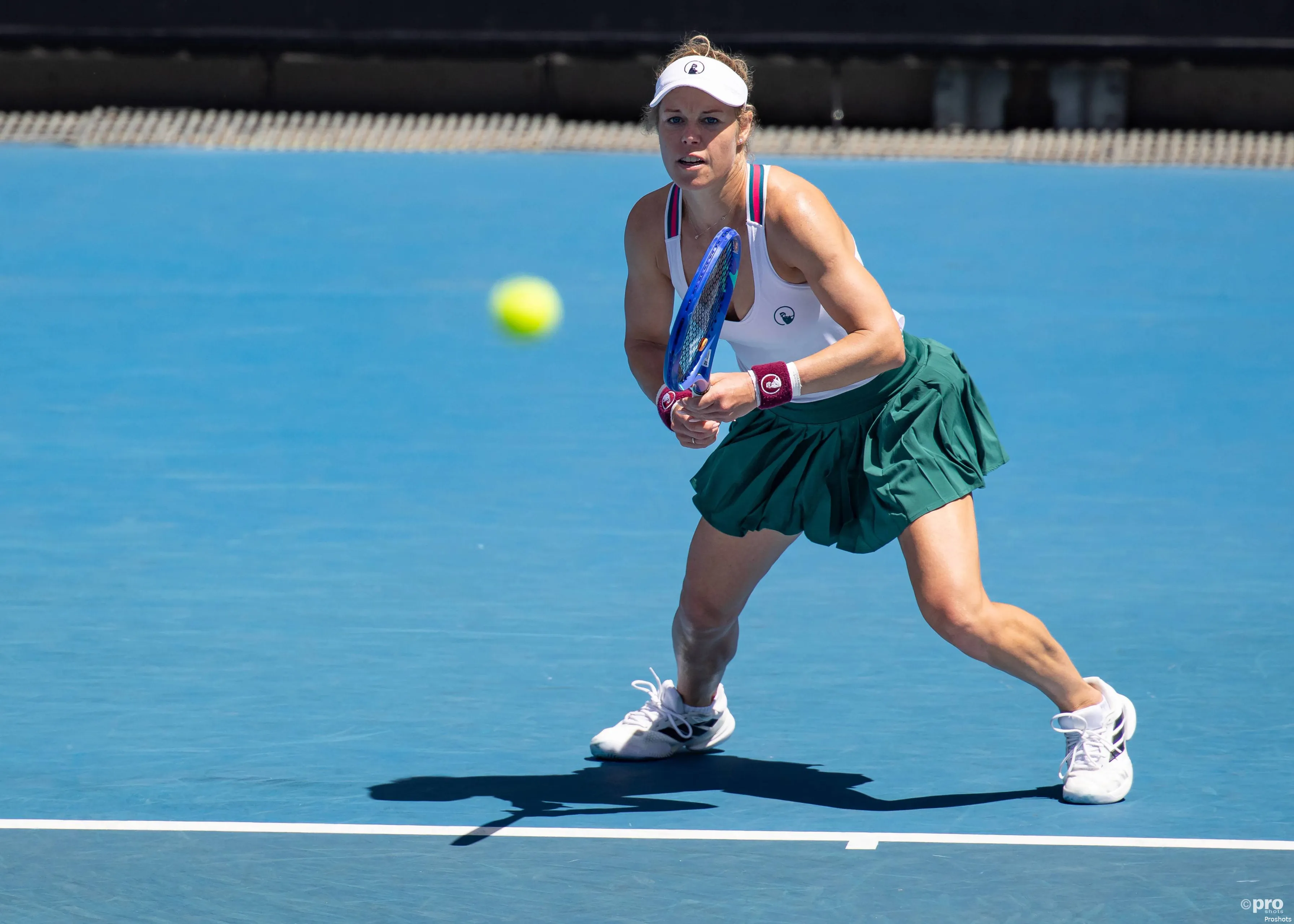 Laura Siegemund returns during Australian Open.