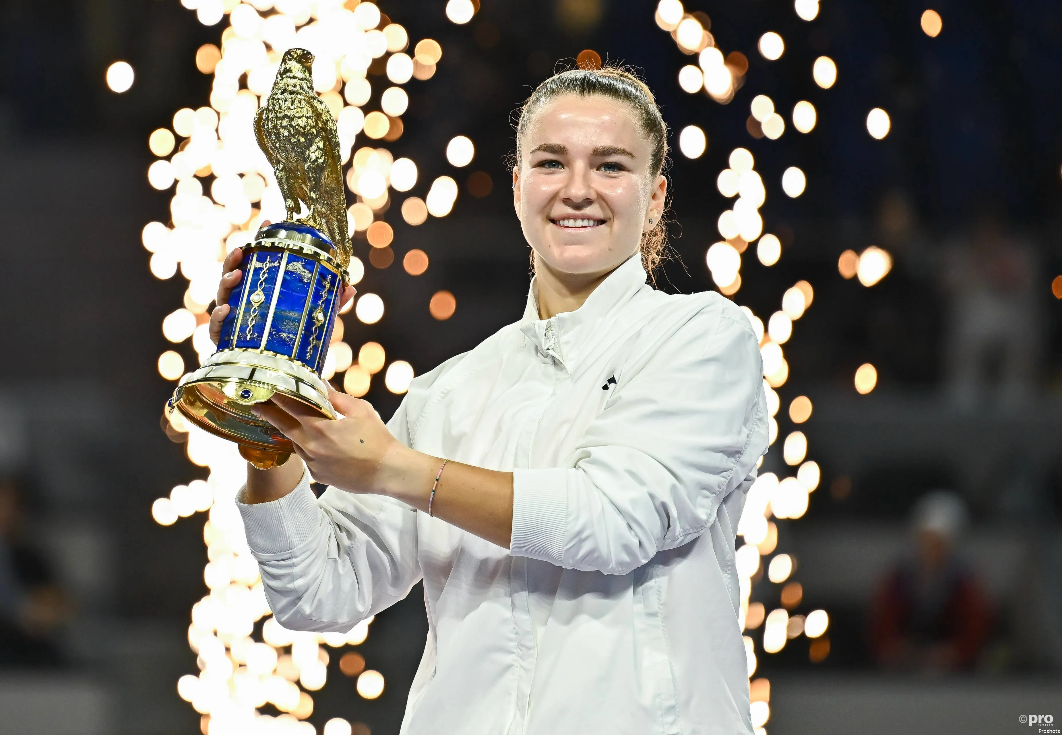 Karolina Muchova holds title.