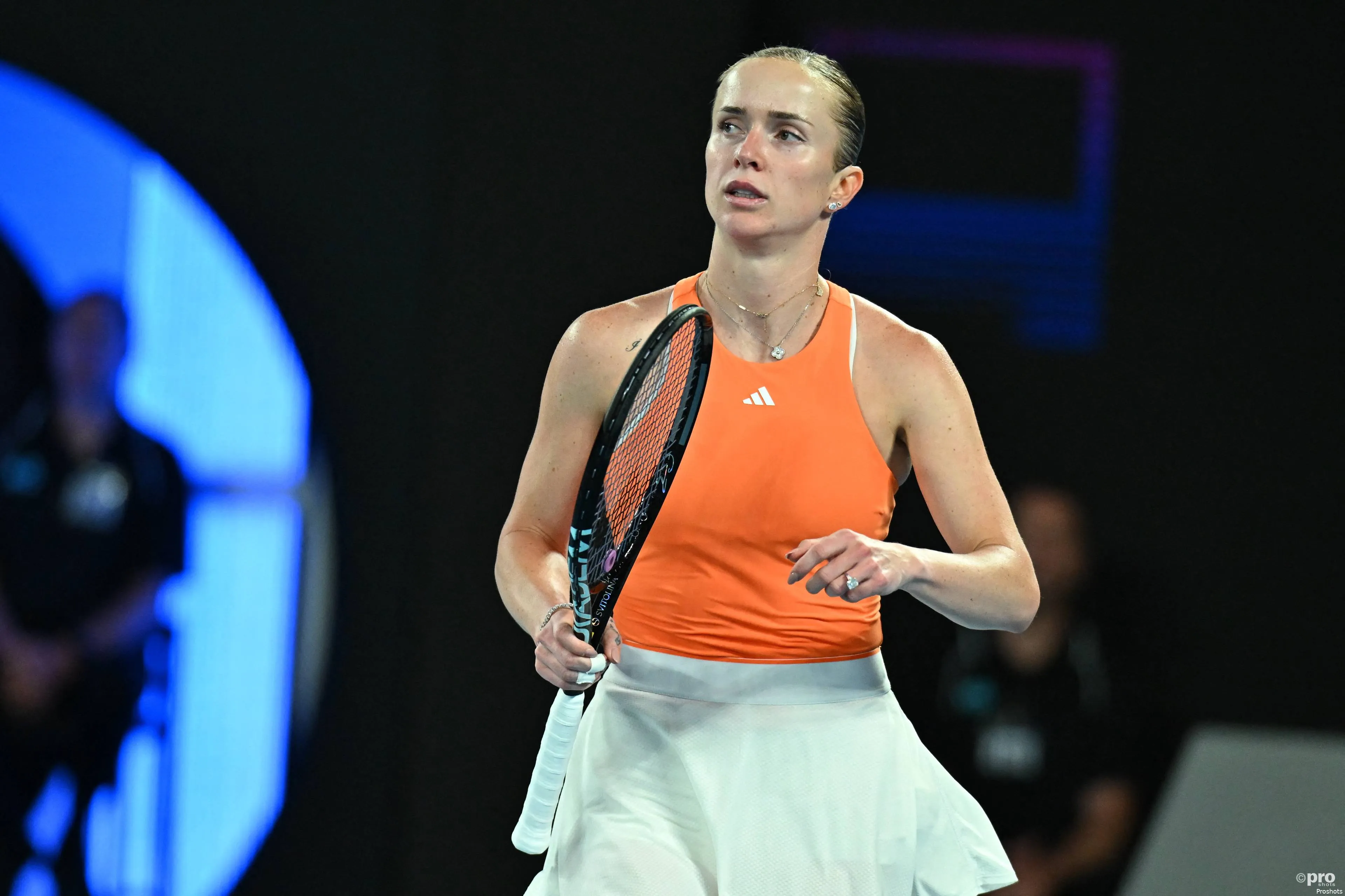 Elina Svitolina celebrates points win.