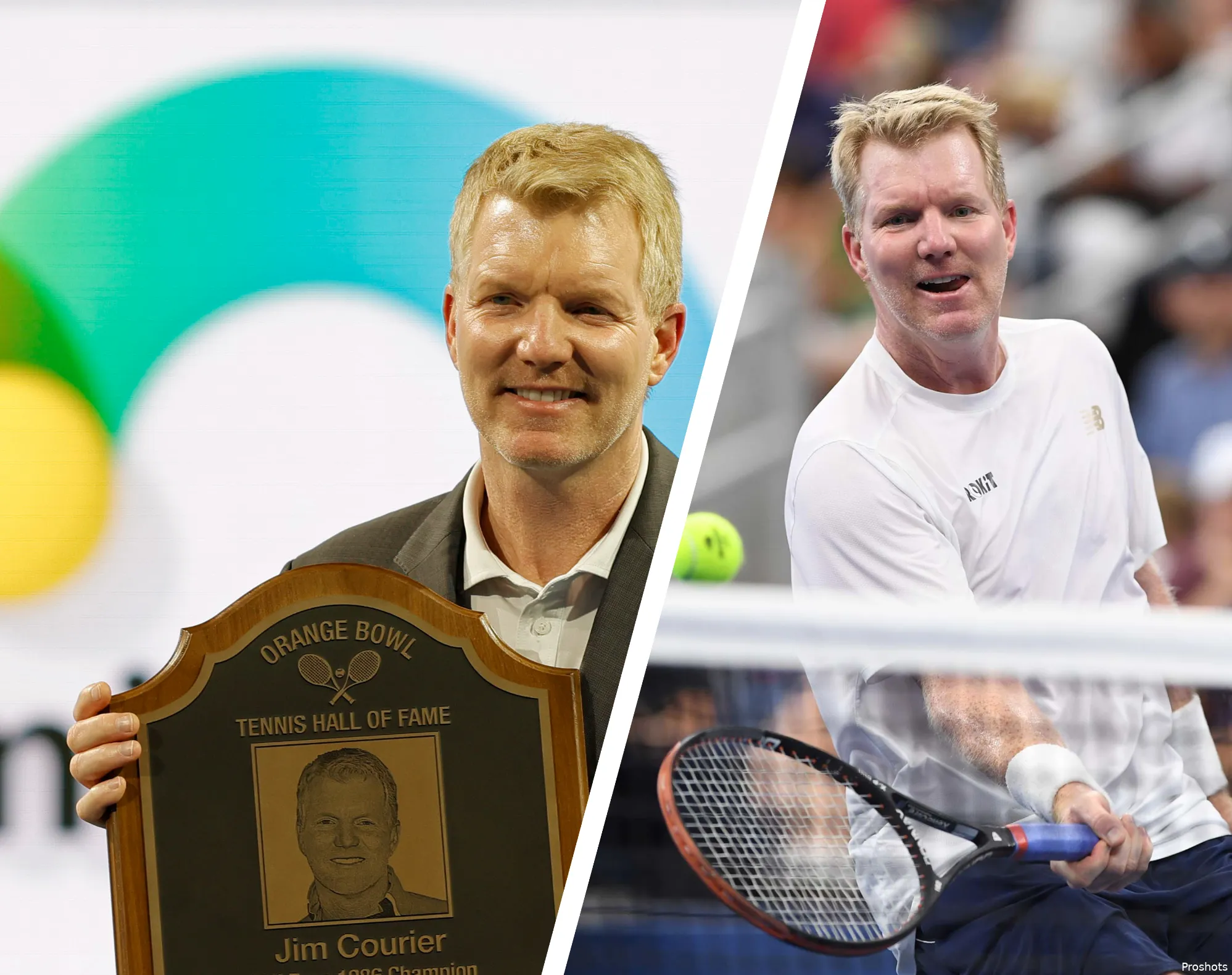 Collage of Jim Courier.