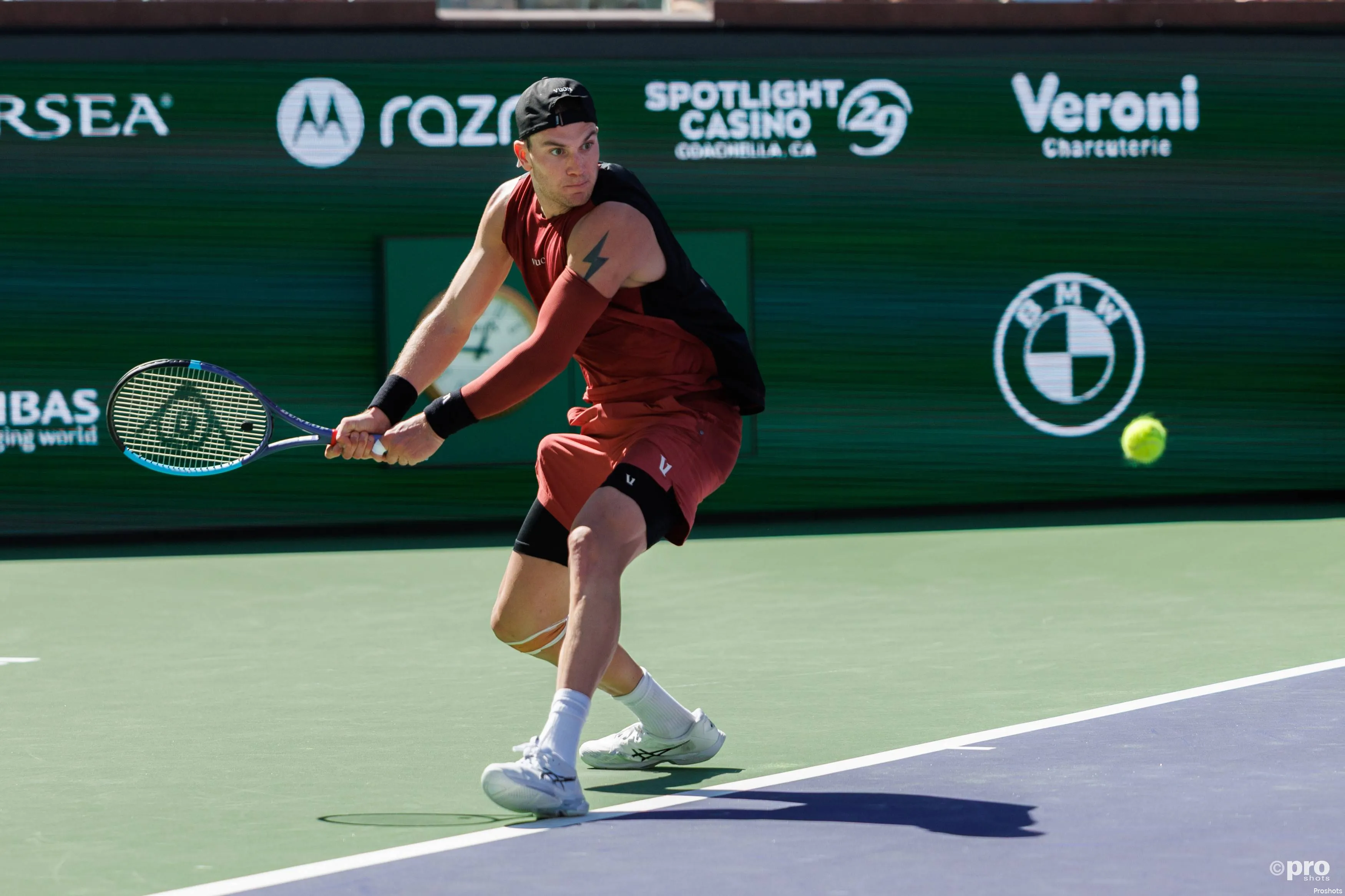 Jack Draper in action in California