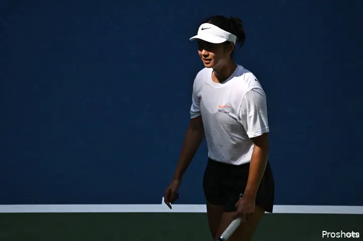 Alex Eala at practice during the US Open 2026