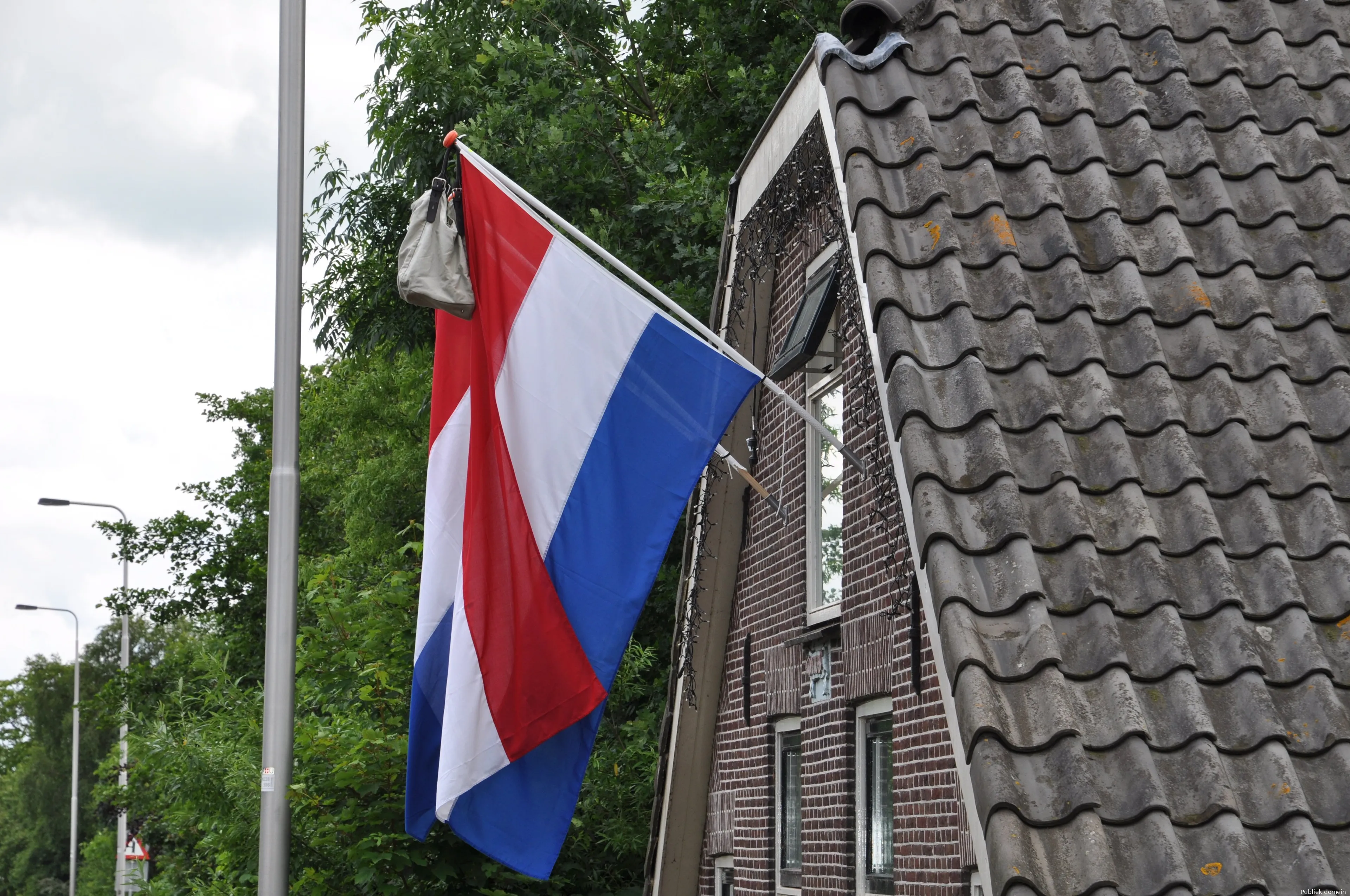 geslaagd vlag met tas