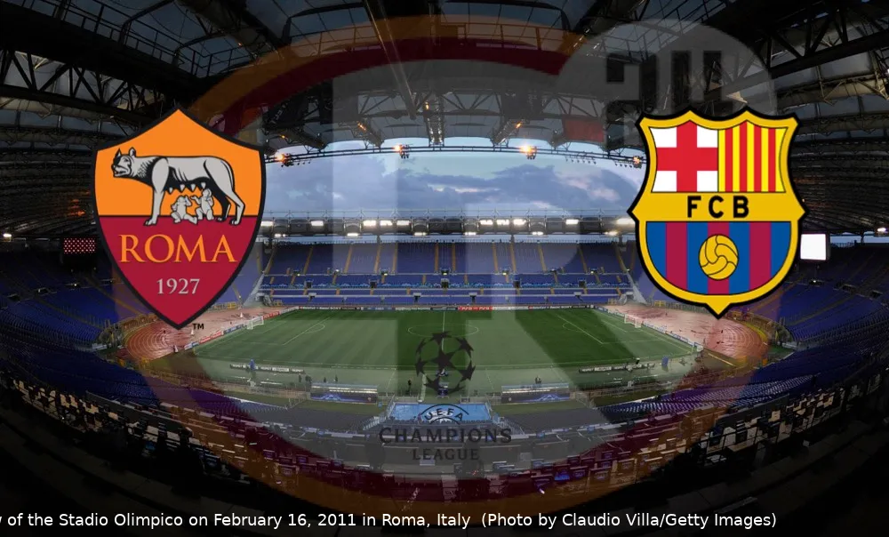 roma barcellona foto partita