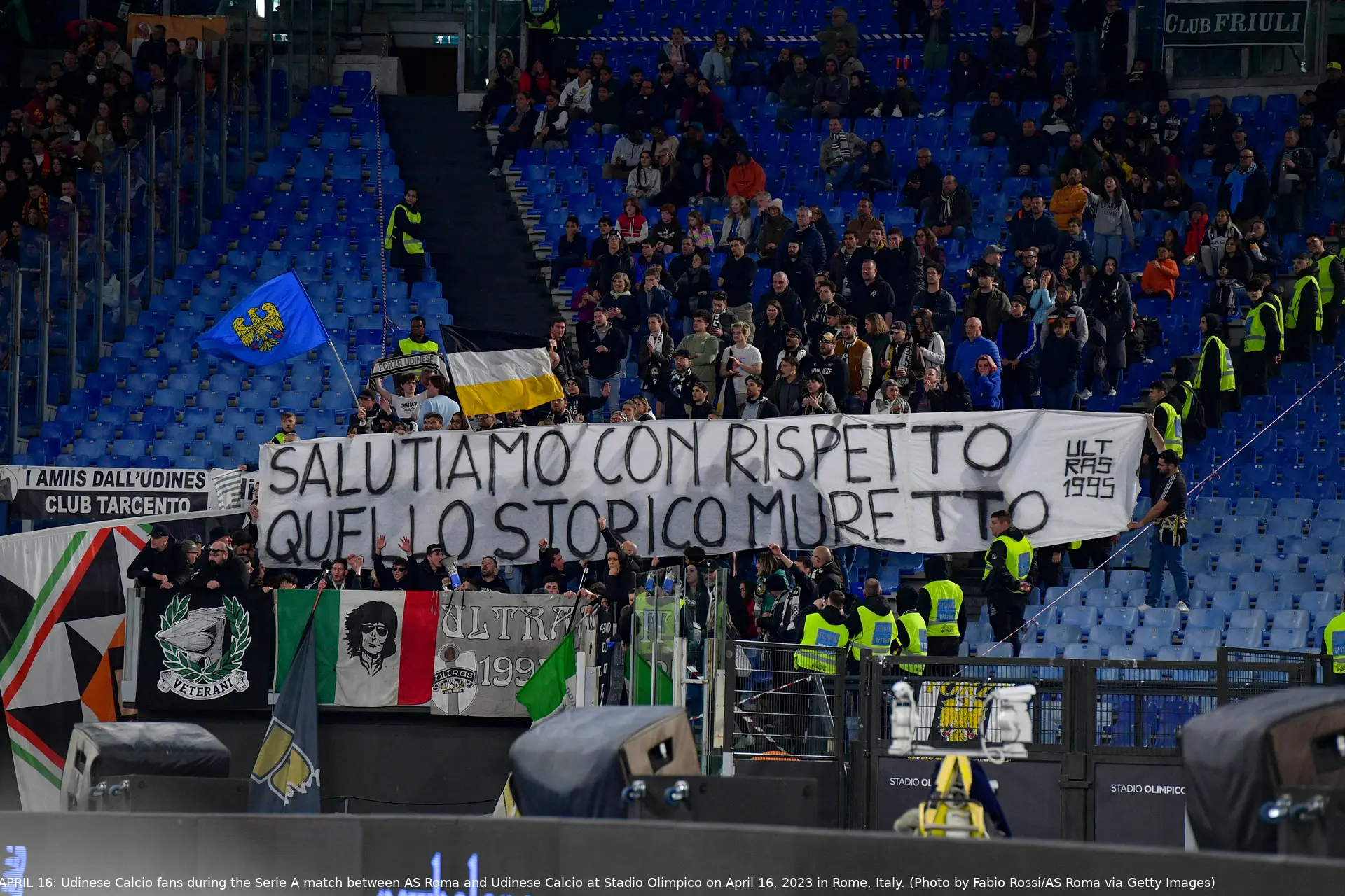 roma udinese striscione per fedayn