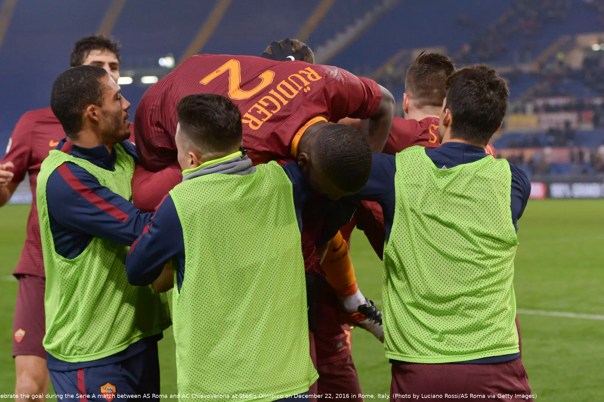 roma chievo esultanza squadra 3