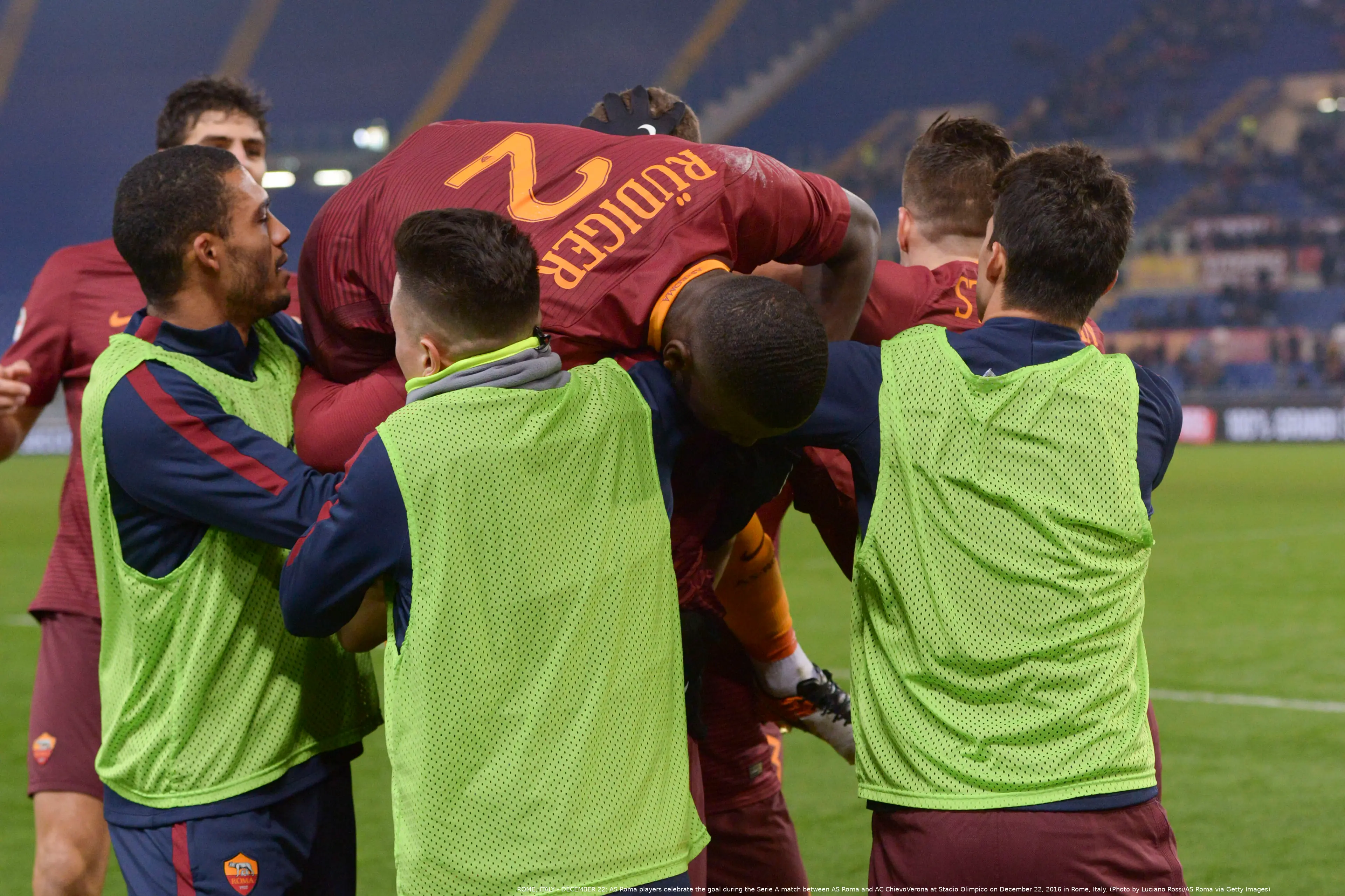 roma chievo esultanza squadra 3