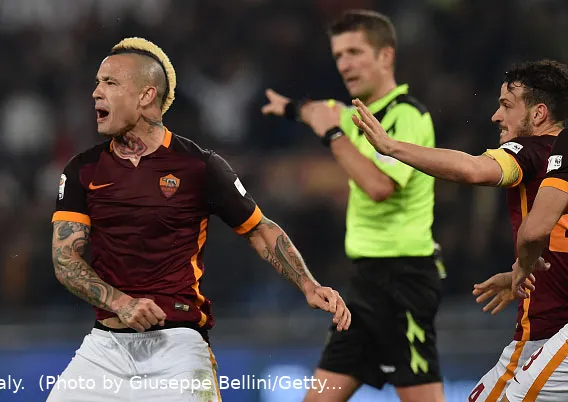 nainggolan esulta roma inter