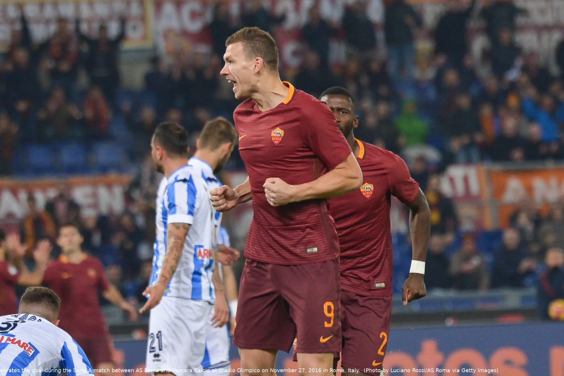 roma pescara dzeko gol