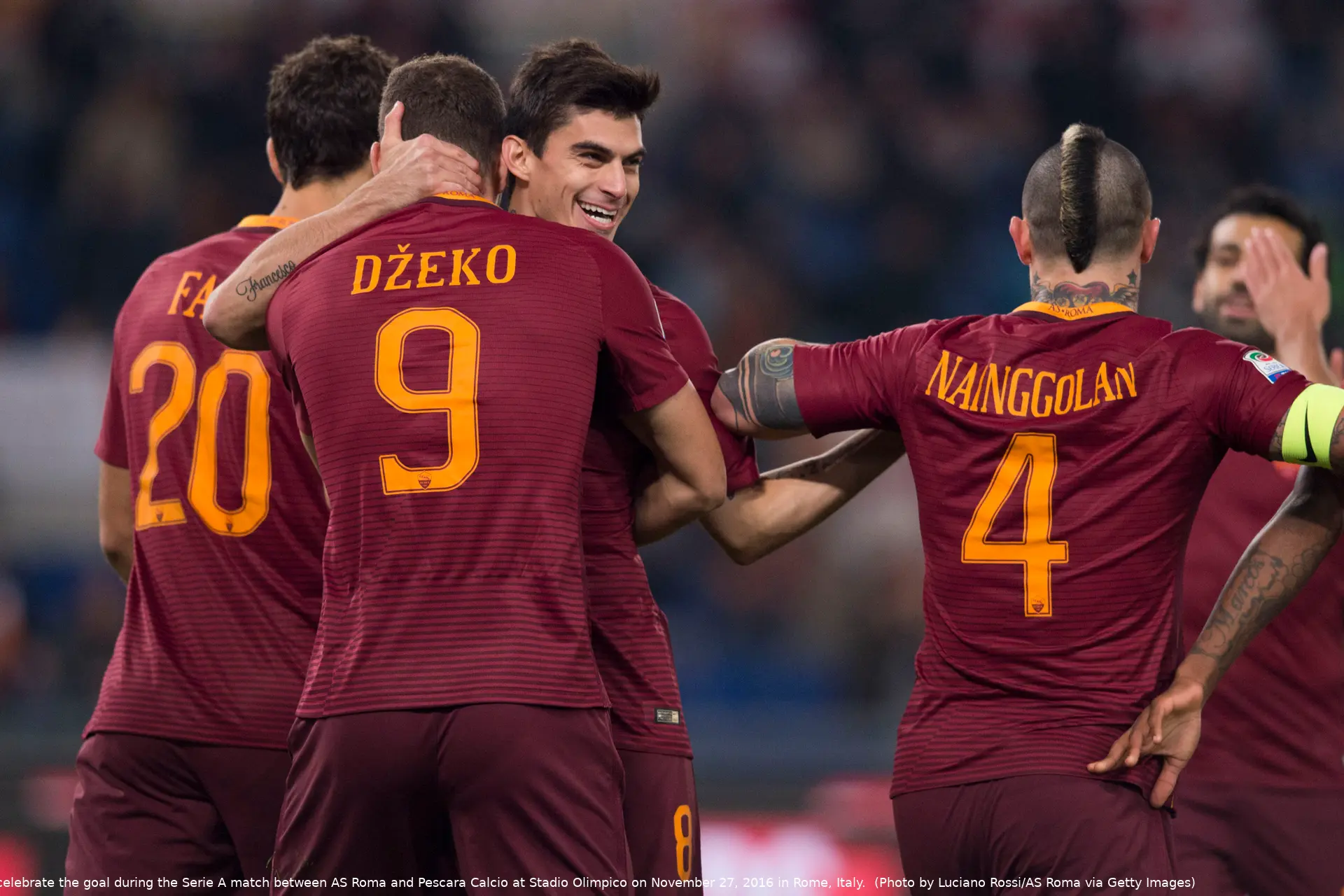 roma pescara esultanza gol dzeko perotti