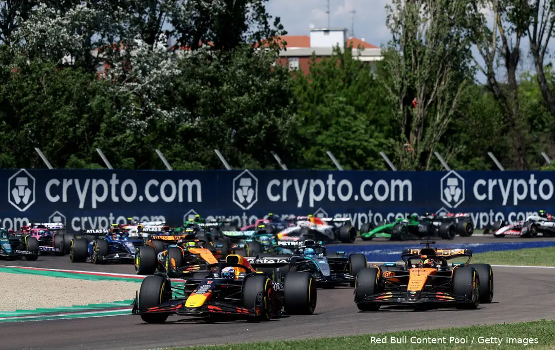 emilia romagna start 2025 grid max verstappen oscar piastri red bull racing mclaren