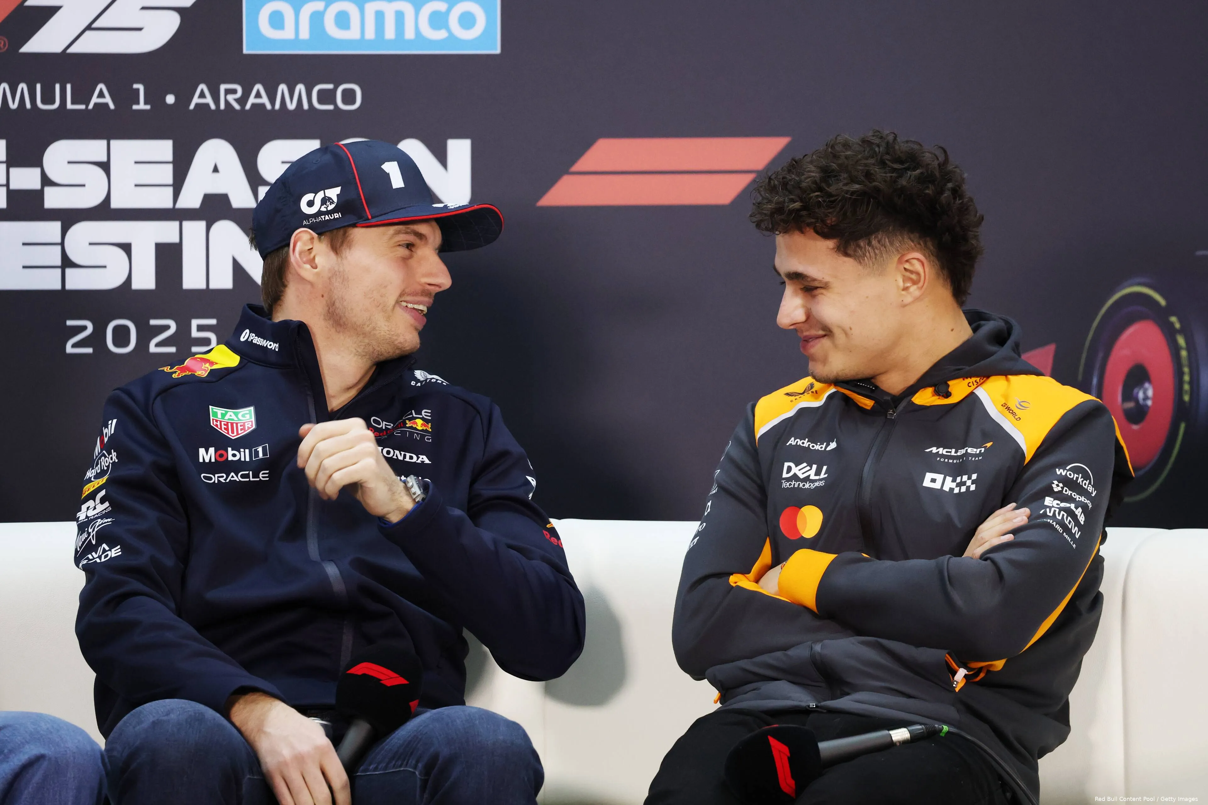 max verstappen lando norris wintertest bahrein 2025 12