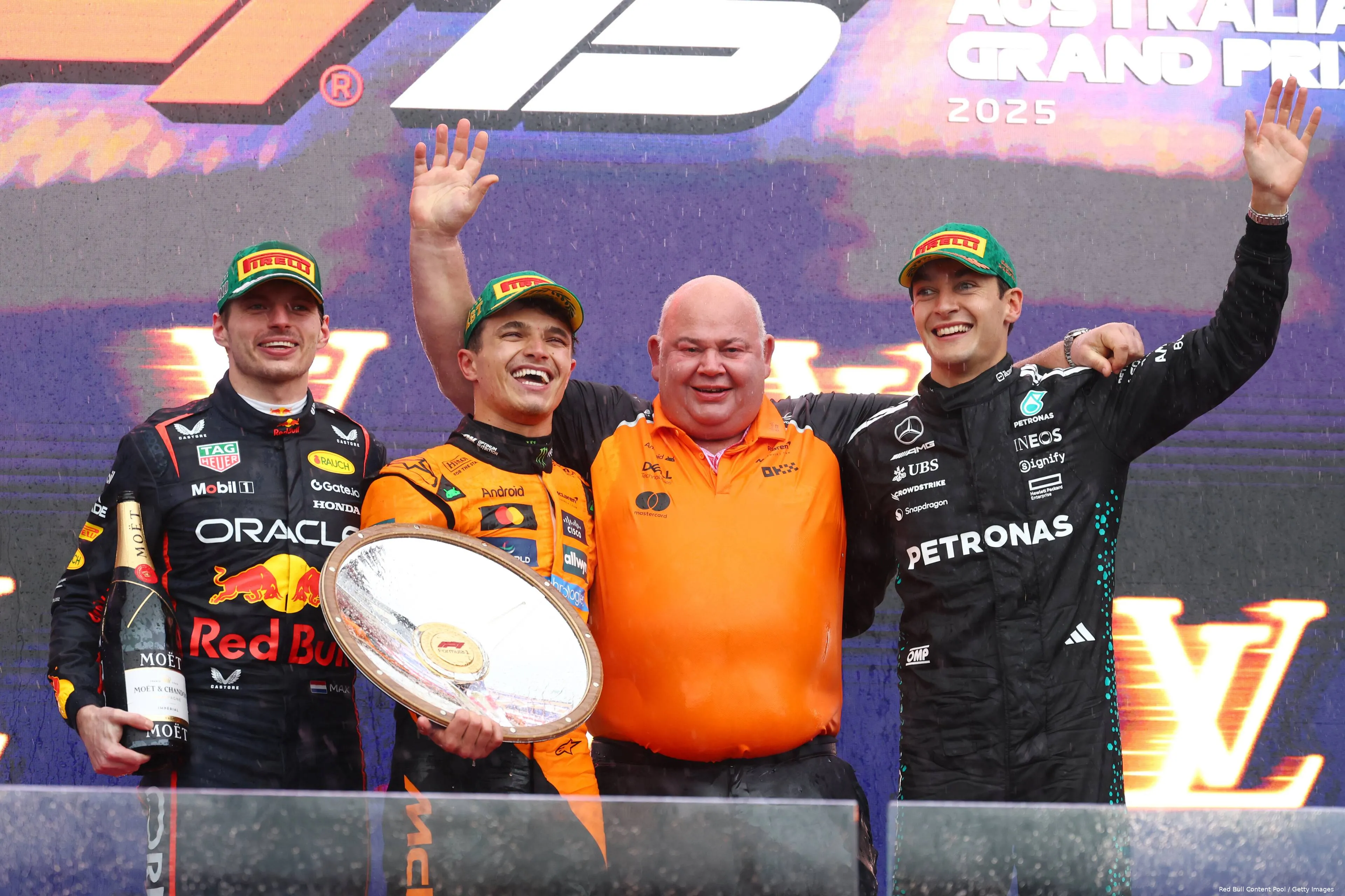 max verstappen podium 1 australie 2025 1 rob marshall lando norris george russell 12