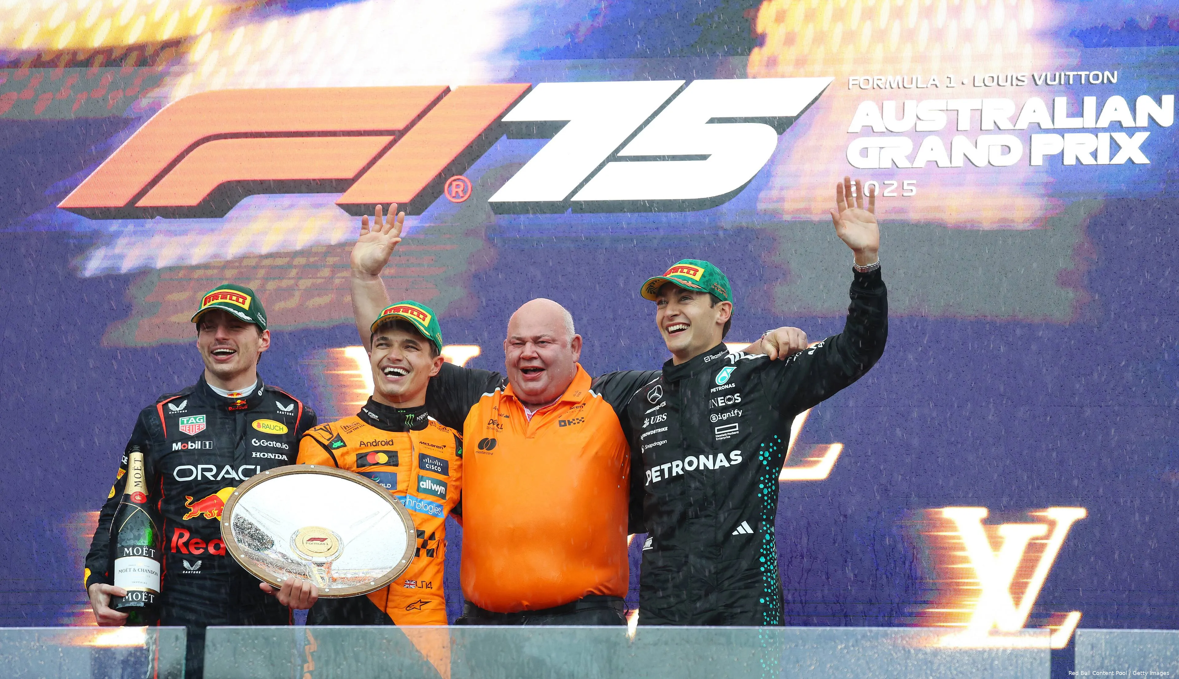 max verstappen podium 1 australie 2025 1 rob marshall lando norris george russell 13