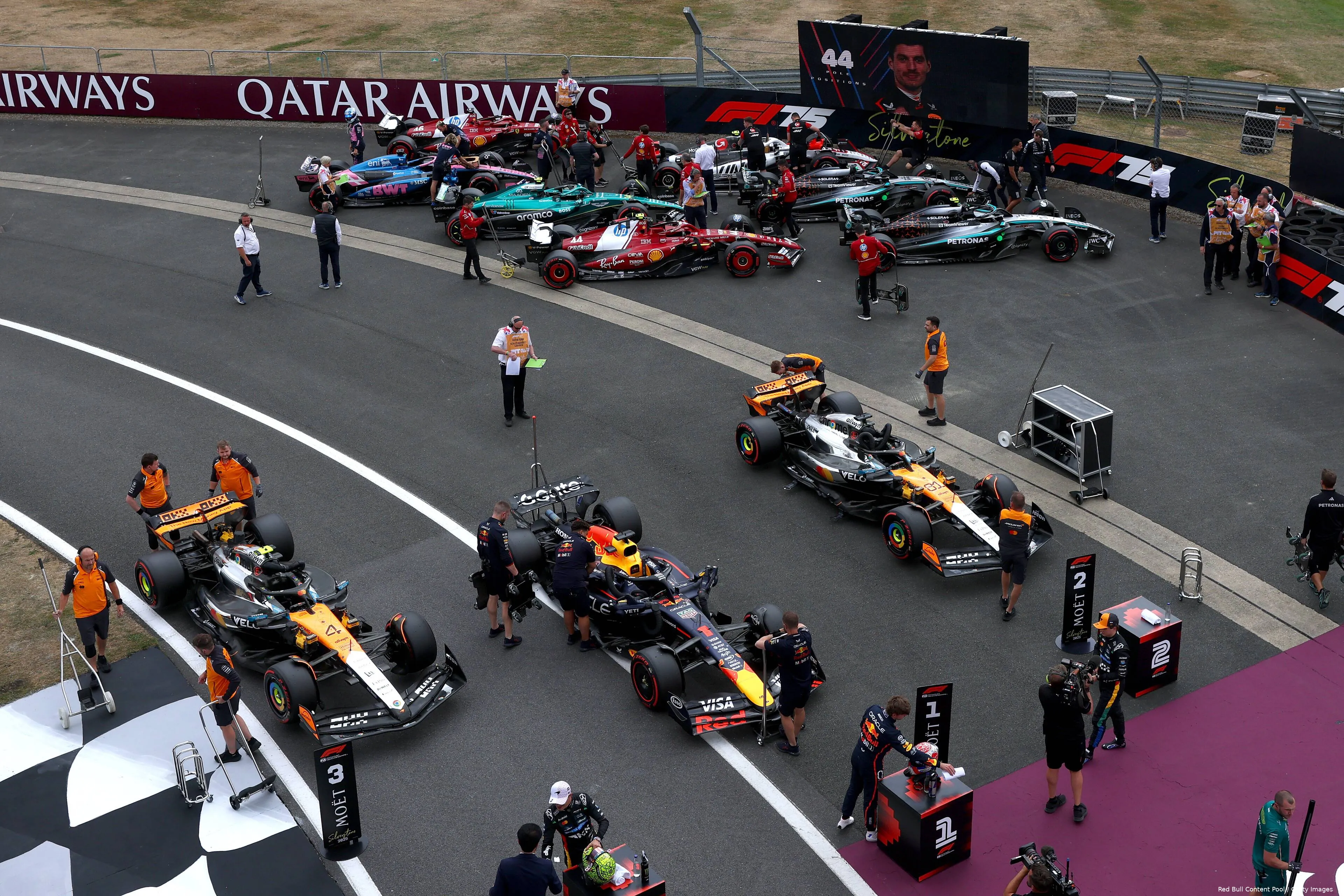 max verstappen red bull racing oscar piastri lando norris top drie zaterdag kwalificatie silverstone groot brittannie 2025 5