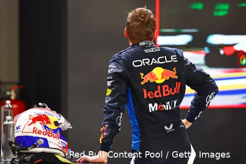 <i>Verstappen was na afloop tevreden met P2.</i>