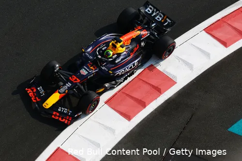 Hadjar heeft ook al wat meters in een Red Bull mogen maken tijdens de testdag in Abu Dhabi in 2024.