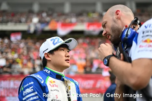 <i>Tsunoda heeft gewerkt aan zijn feedback en gedrag tijdens de race.</i>