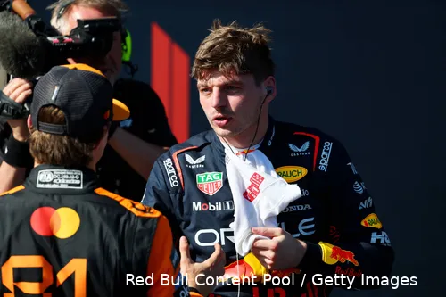 max verstappen red bull racing oscar piastri mclaren 2025 emilia romagna race zondag podium