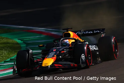 <i>Verstappen in Imola.</i>