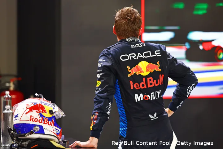<i>Verstappen was na afloop tevreden met P2.</i>