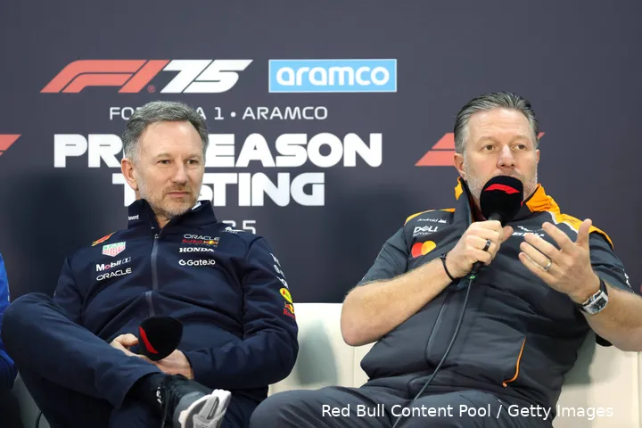 christian horner red bull racing 2025 test 1 zak brown